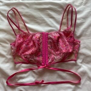 Victoria Secret Hibiscus Embroidery Bustier